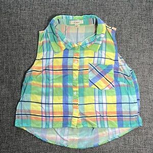 IJOAH Plaid Crop Top, Size L